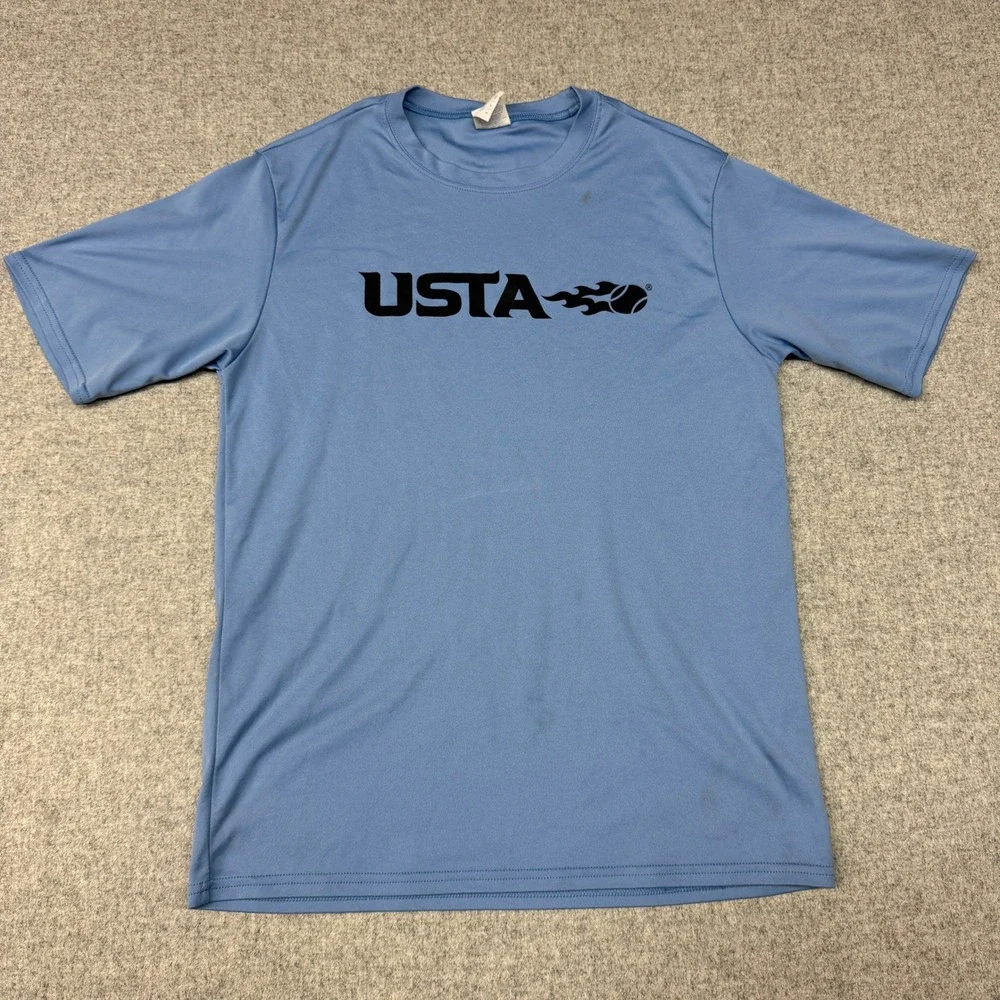 Port & Company | USTA Tennis Graphic Performance T-Shirt | Small | Blue | Logo